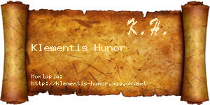 Klementis Hunor névjegykártya